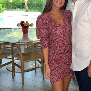 Ba&sh Floral Red Dress